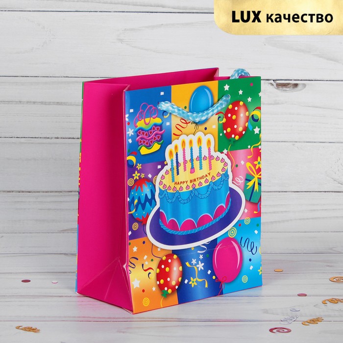 Пакет подарочный "Праздничный", люкс, 11 х 6 х 14 см