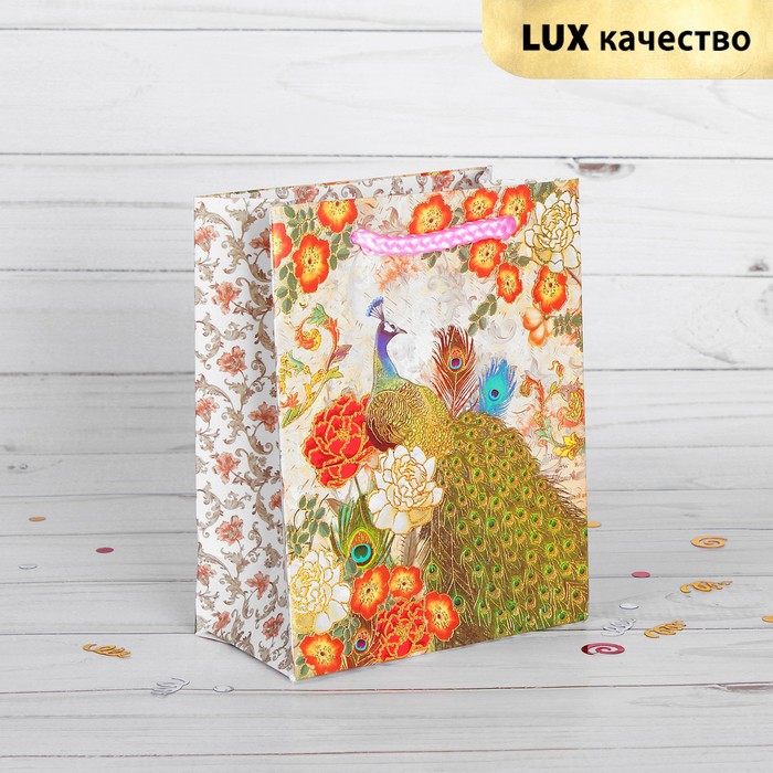 Пакет подарочный "Жар-птица", люкс, 11 х 6 х 14 см