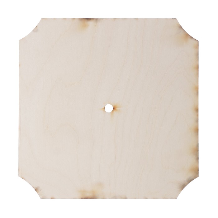 Заготовка для часов из фанеры №17, квадрат с кругл.выемк. 22х22х0,4 см