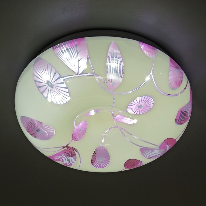 Светильник светодиодный "Ромашки" 16W LED 4000K (розовый свет) 25x25x7см