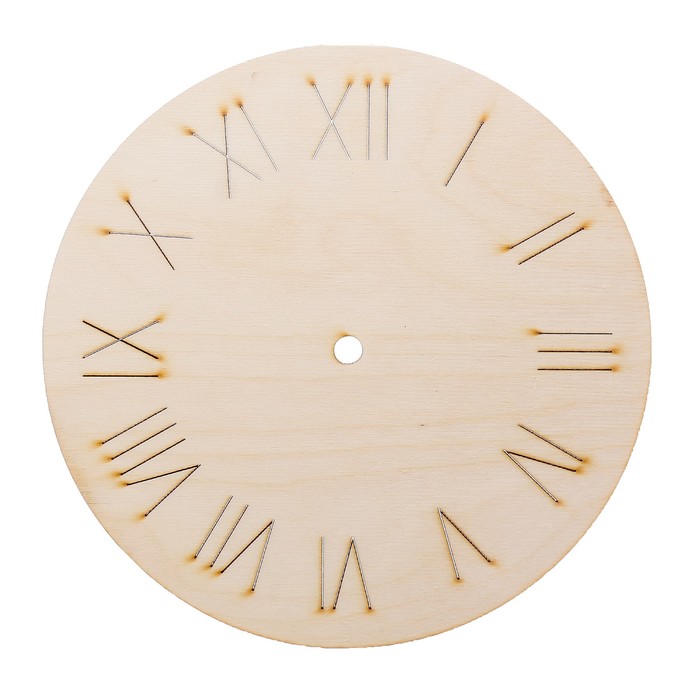 Заготовка для часов из фанеры, круг с римск.цифр.,d=22 см, толщ.4мм