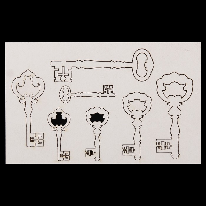 Чипборд картон "Замочные скважины, ключи, замки" №1, 145х92х1 мм