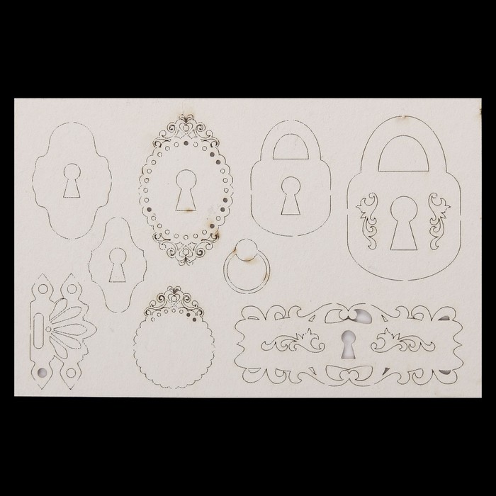 Чипборд картон "Замочные скважины, ключи, замки" №2, 145х92х1 мм