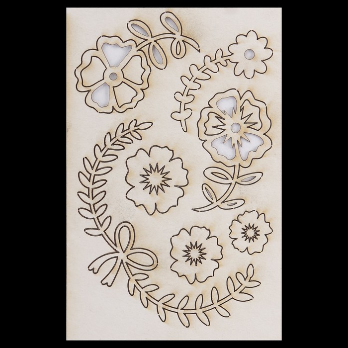 Чипборд картон "Цветочный хоровод-1" №3  14,5х9,2х0,1 см