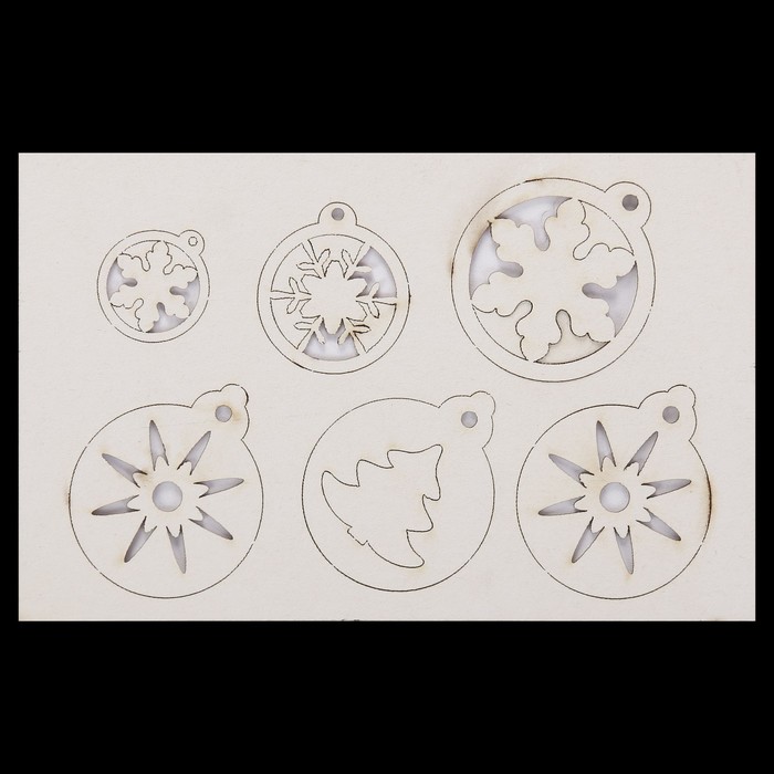 Чипборд картон "Елочные шарики" №1,  14,5х9,2х0,1 см