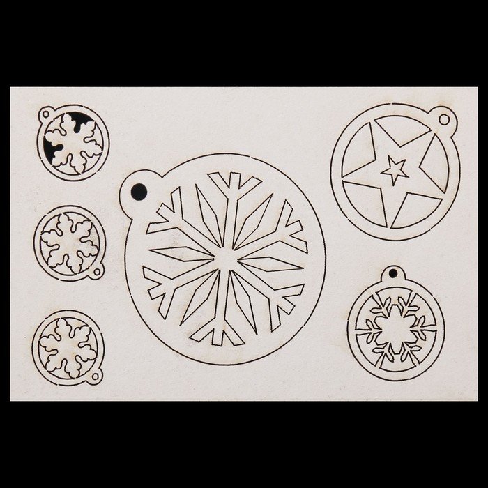 Чипборд картон "Елочные шарики" №3,  14,5х9,2х0,1 см