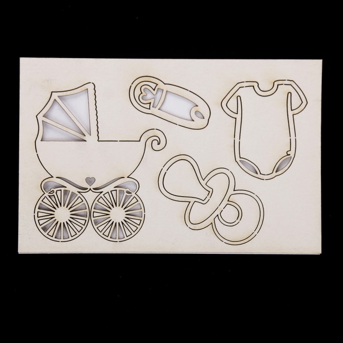 Чипборд картон "Детский набор" №2,  14,5х9,2х0,1 см