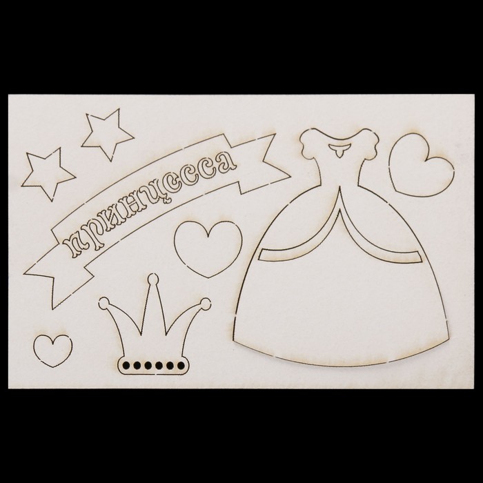 Чипборд картон "Принцесса" №3,  14,5х9,2х0,1 см