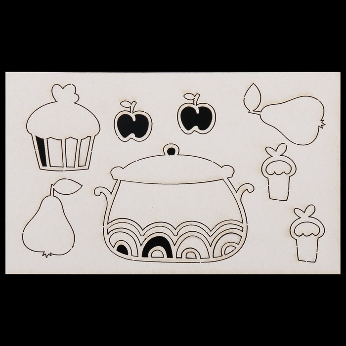 Чипборд картон "Кулинарная книга" №3,  14,5х9,2х0,1 см