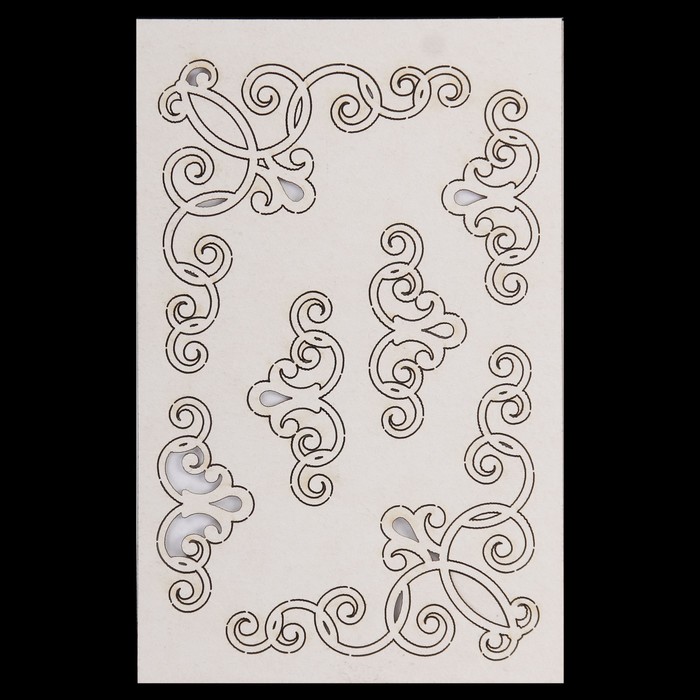 Чипборд картон "Арабески 3" №1, 14,5х9,2х0,1 см