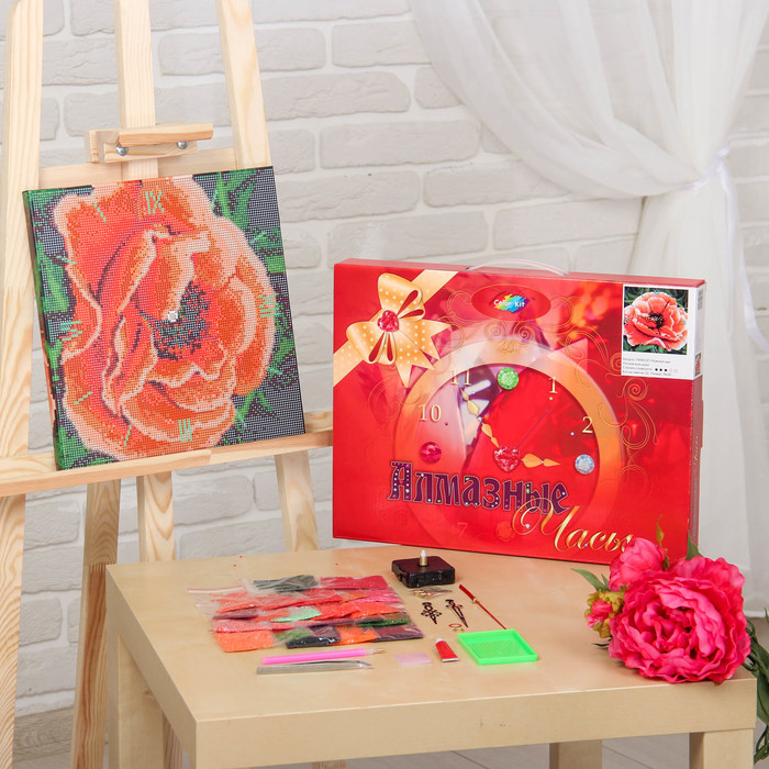 Алмазные часы "Нежный мак" 7303011P