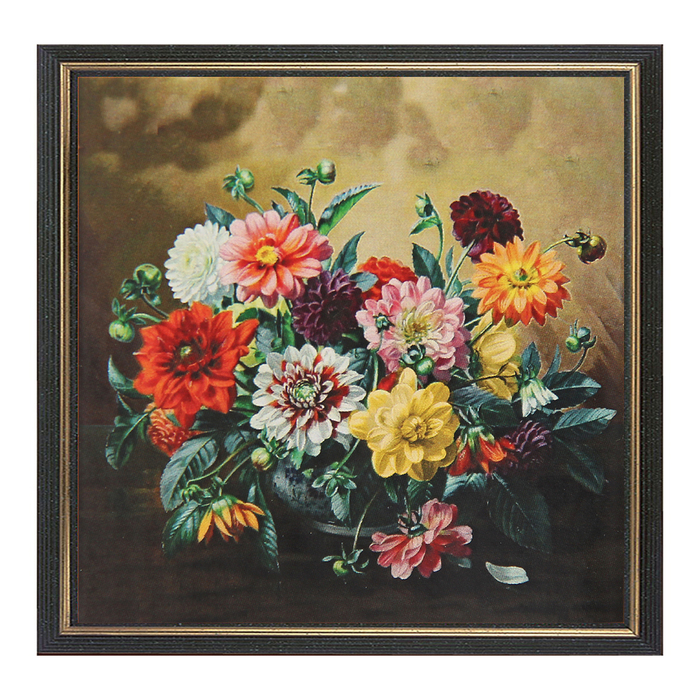 Алмазная картина-раскраска "Пёстрый букет"