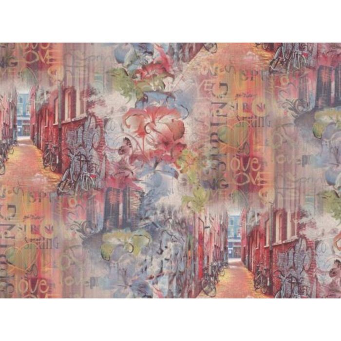 Обои горячего тиснения на флизелине V504 (03) Амстердам красно-оранжевый 1,06х10 м