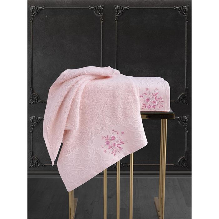 Комплект махровых полотенец Viola: 50х90 см-1 шт, 70х140 см-1 шт, светло-розовый