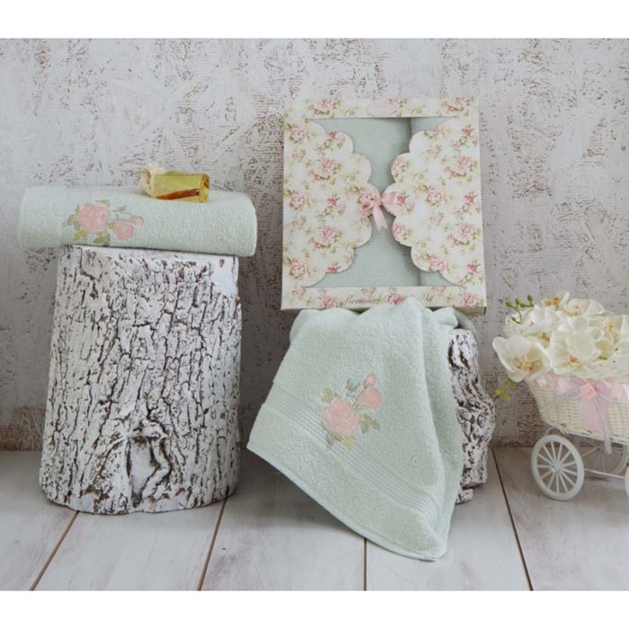 Комплект махровых полотенец Romans: 50х90 см-1 шт, 70х140 см-1 шт, светло-голубой