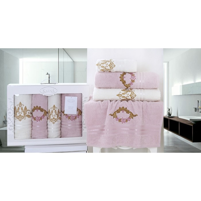 Комплект махровых полотенец Karen: 50х90 см-2 шт, 70х140 см-2 шт, сиреневый