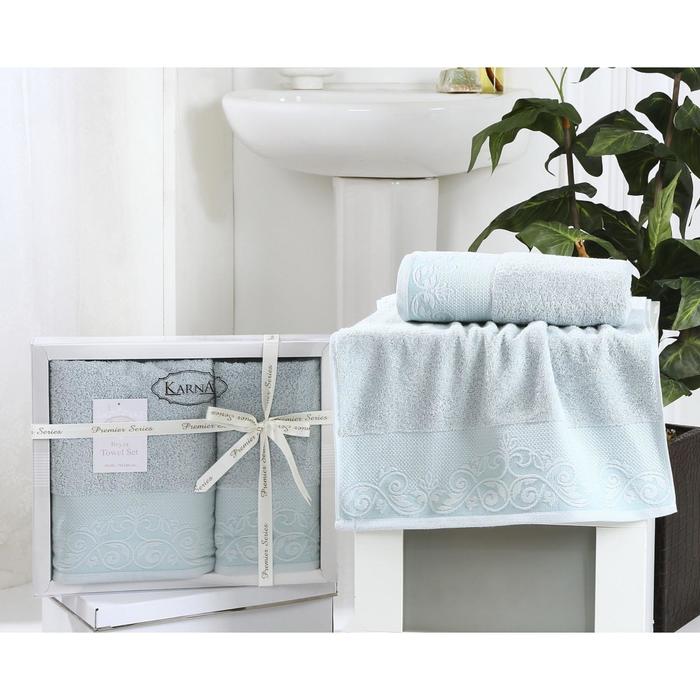 Комплект махровых полотенец Beyza: 50х90 см-1 шт, 70х140 см-1 шт, нефть