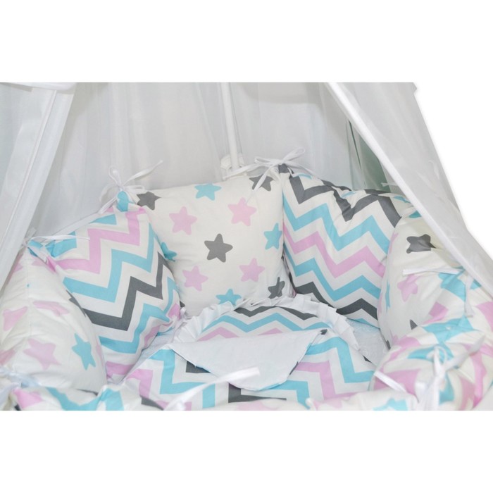 Комплект в круглую кроватку «Звёздные сны», 22 предмета