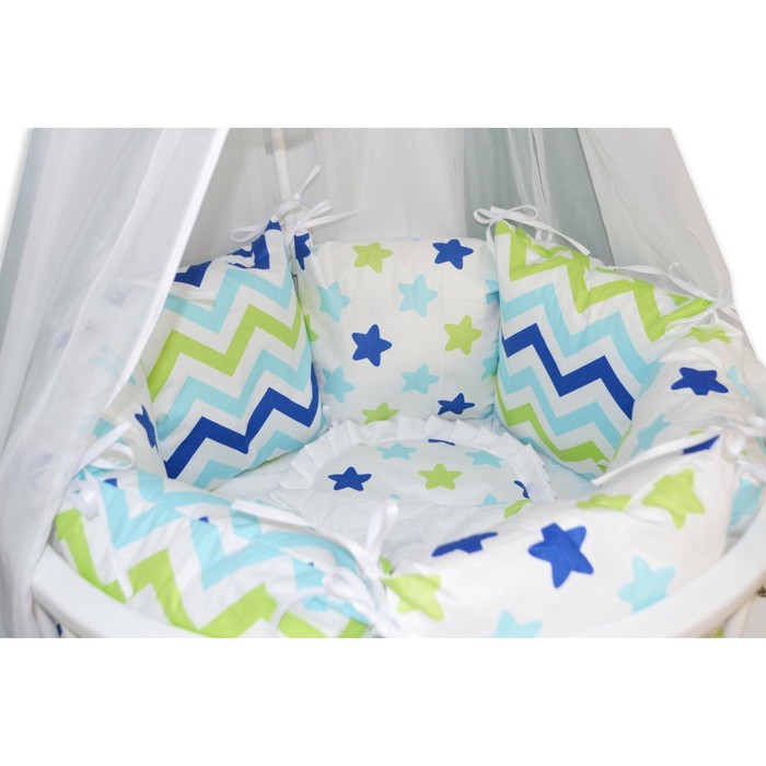 Комплект 19 предметов для прямоугольной кроватки "Звёздные сны2"