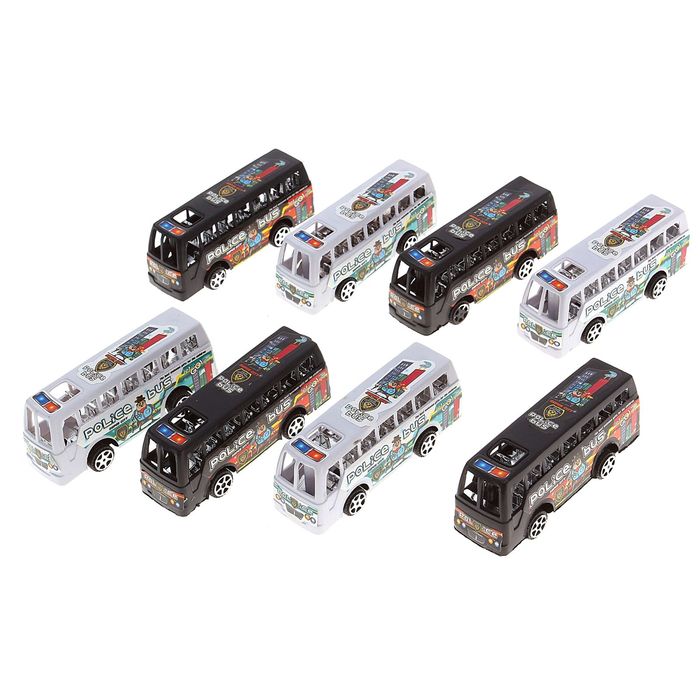 Машина инерционная "Автобус", набор 8 шт.