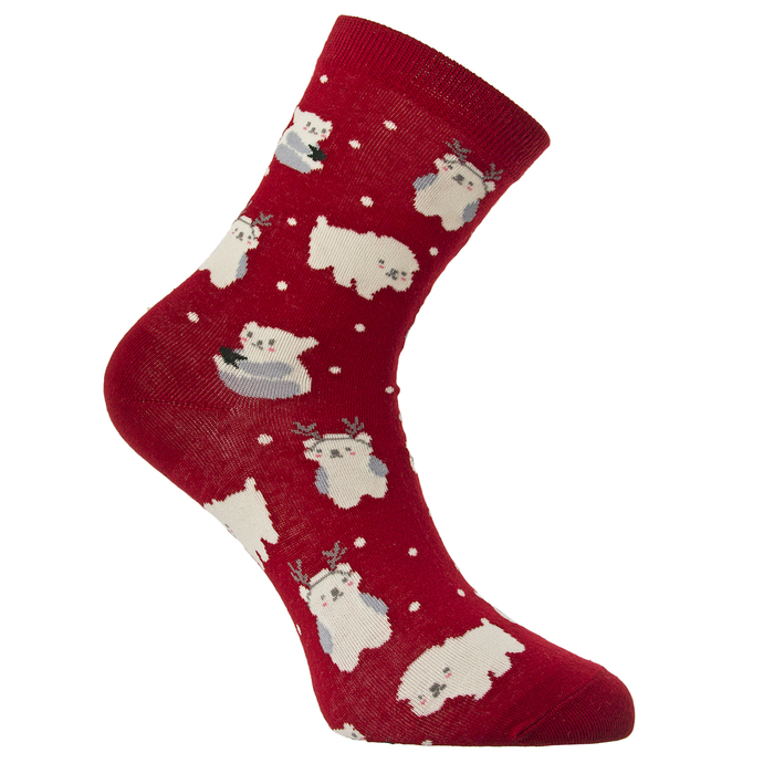 Набор женских носков (2 пары) "Мишки" Нжссм15-63-13 цвет красный, р-р 36-40