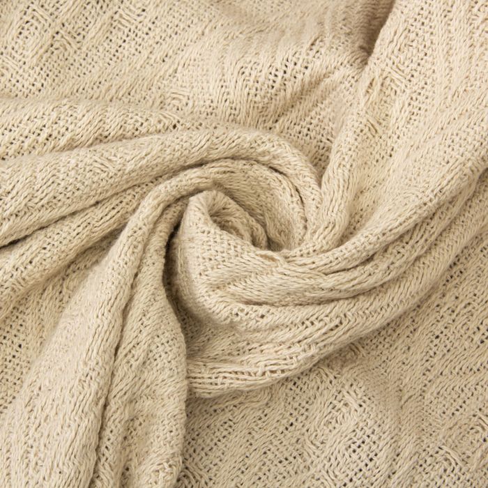 Плед-покрывало САНДАЛ св-беж, 160х220 см, хлопок 330 гр/м