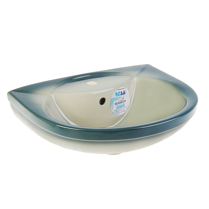 Умывальник Rosa "Комфорт", с отверстием под смеситель, 415х510 мм, зелёный