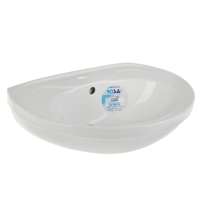 Умывальник Rosa "Лира", с отверстием под смеситель, 470х540 мм, белый