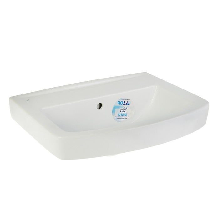 Умывальник Rosa "Ока", без отверстия под смеситель, 445х550 мм, белый