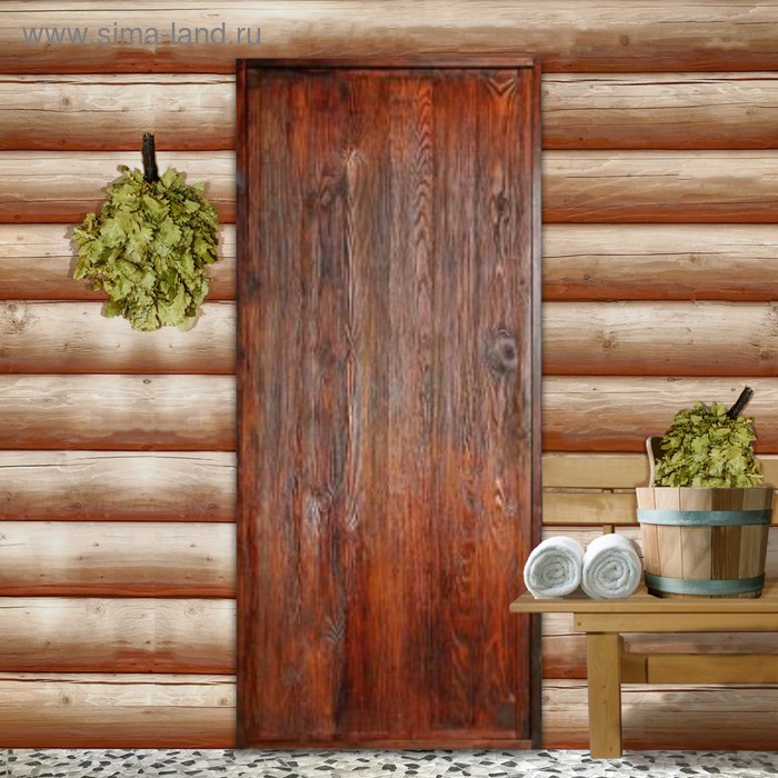 Дверь для бани Классика, 170×80см, брашированная, морёная, лакированная, Добропаровъ