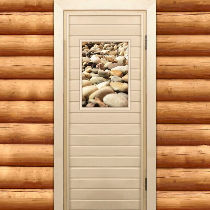 Дверь для бани и сауны "Галька", 180х70см