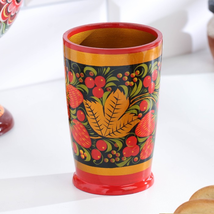 Стакан-карандашница, 12×8 см, хохлома