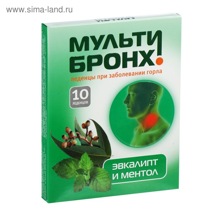 

Леденцы от кашля «Мульти-Бронх» Эвкалипт с ментолом, 10 шт.