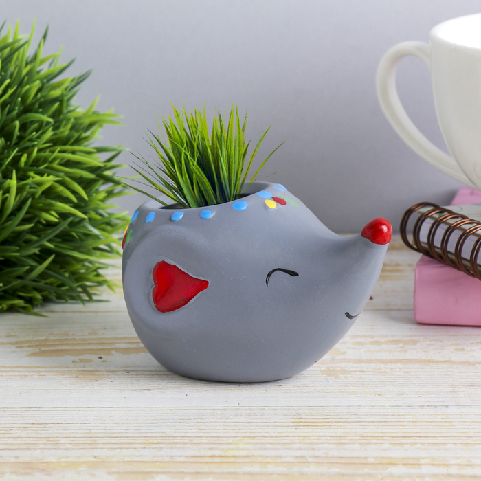 Растущая трава керамика "Ёжик" МИКС 5,5х9х5,5 см