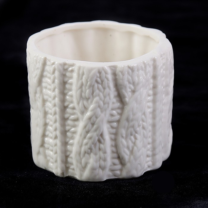 Растущая трава керамика "Вязаный горшочек" 6,5х7,3х7,3 см