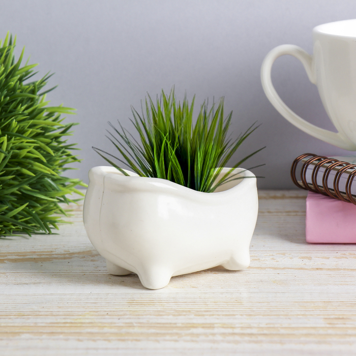 Растущая трава керамика "Ванночка" 4,5х4х8 см