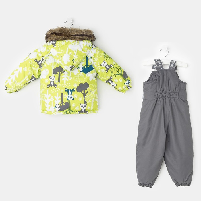 Комплект детский "AVERY", рост 86 см, цвет лайм с принтом/серый 73247_М