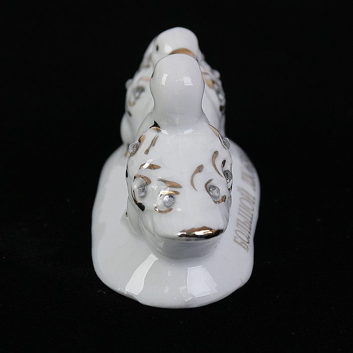 Нэцкэ керамика "Уточки-мандаринки - Живите богато" стразы 4,8х9х3,4 см