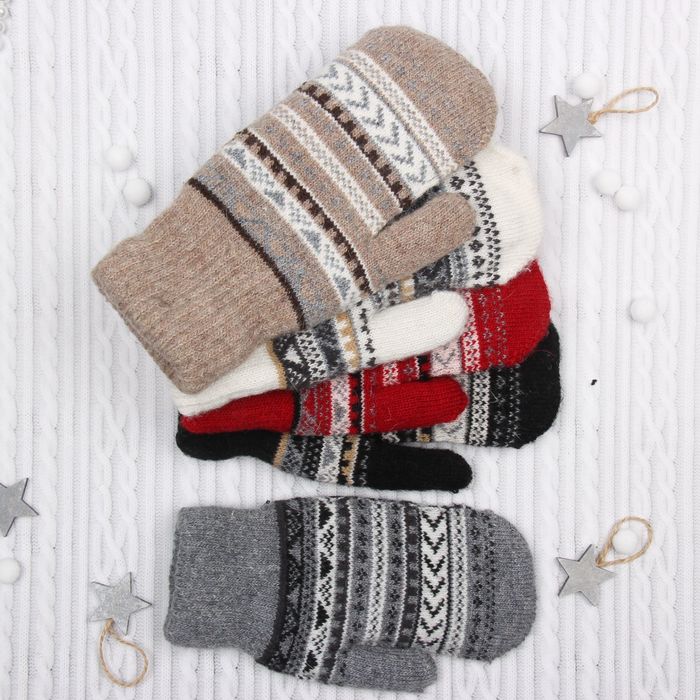 Варежки женские "Зимушка", размер 16 (р-р произв. L-24 см), цвет МИКС 58708