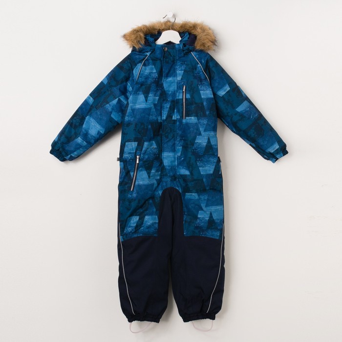 Комбинезон для мальчика "FENNO", рост 98 см, цвет тёмно-синий с принтом 72486