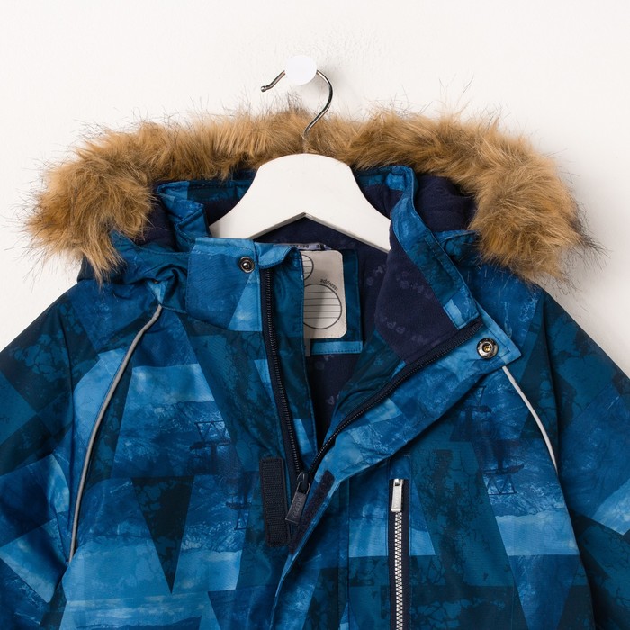 Комбинезон для мальчика "FENNO", рост 98 см, цвет тёмно-синий с принтом 72486