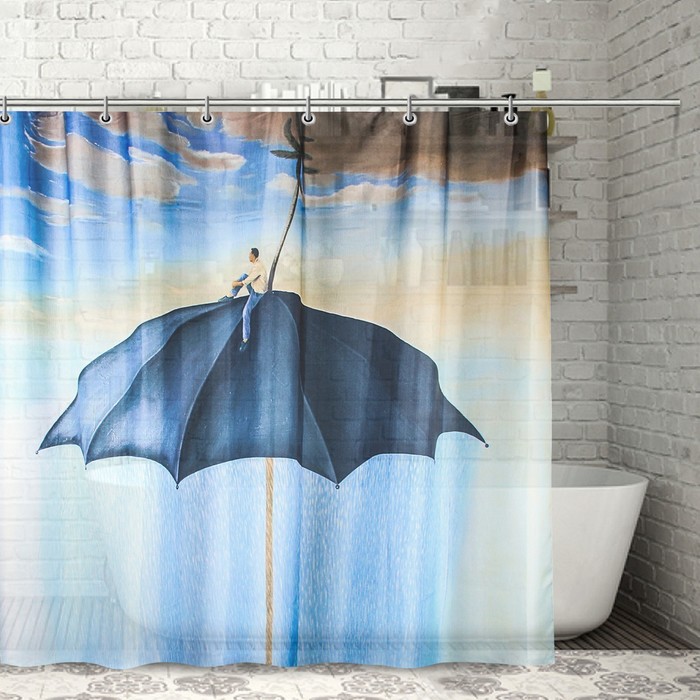 Штора для ванной 180х180 см "Зонт", полиэстер