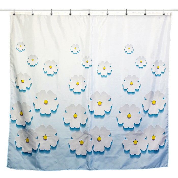 Штора для ванной "Ромашки" 180х180 см, полиэстер