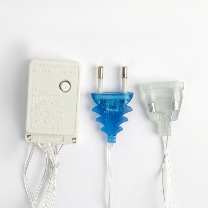 ЗАНАВЕС, УМС вилка "ШАРИКИ" Ш:2 м, В:1,5 м, Н.С. LED-360-220V, 8 режимов, СИНИЙ