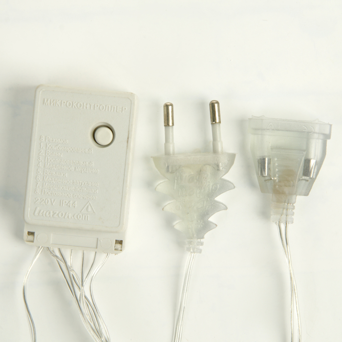 ЗАНАВЕС, УМС вилка "ШАРИКИ" Ш:2 м, В:1,5 м, Н.С. LED-360-220V, 8 режимов, БЕЛЫЙ