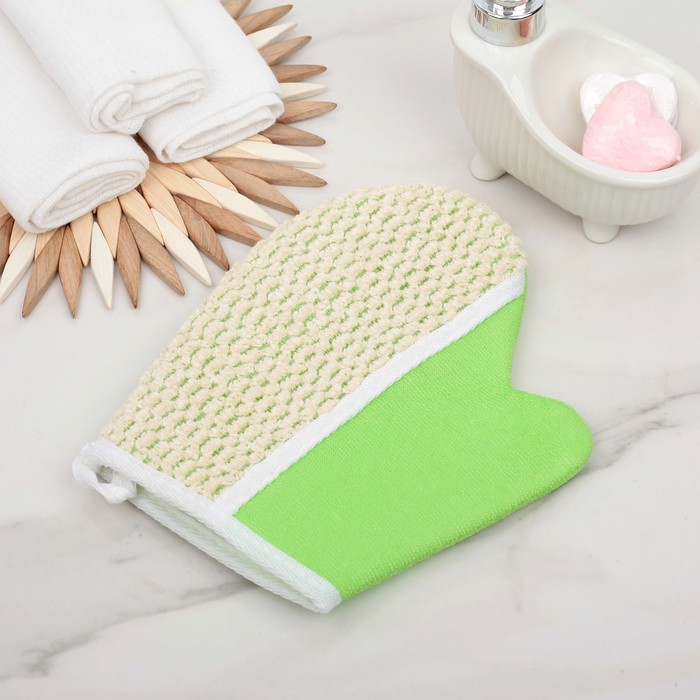Мочалка-варежка массажная 21х18 см "Эко"
