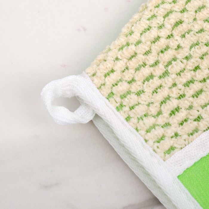 Мочалка-варежка массажная 21х18 см "Эко"