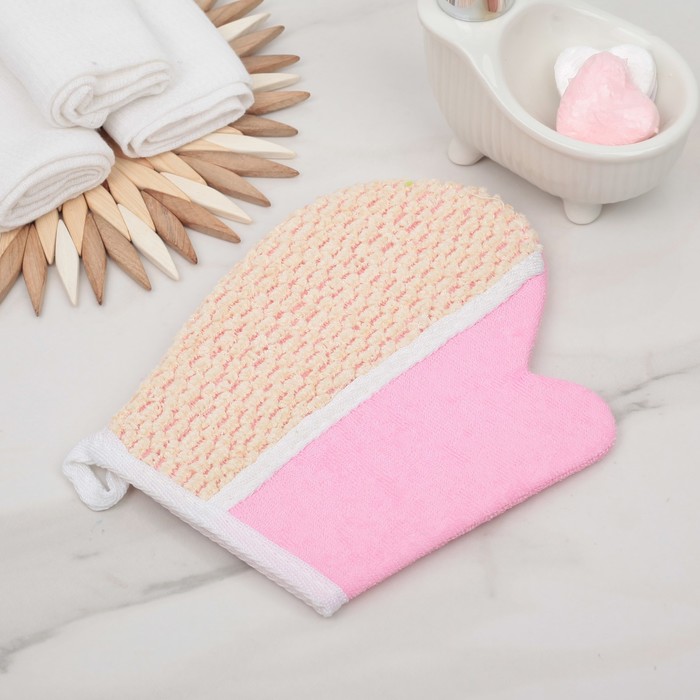 Мочалка-варежка массажная 21х18 см "Эко"