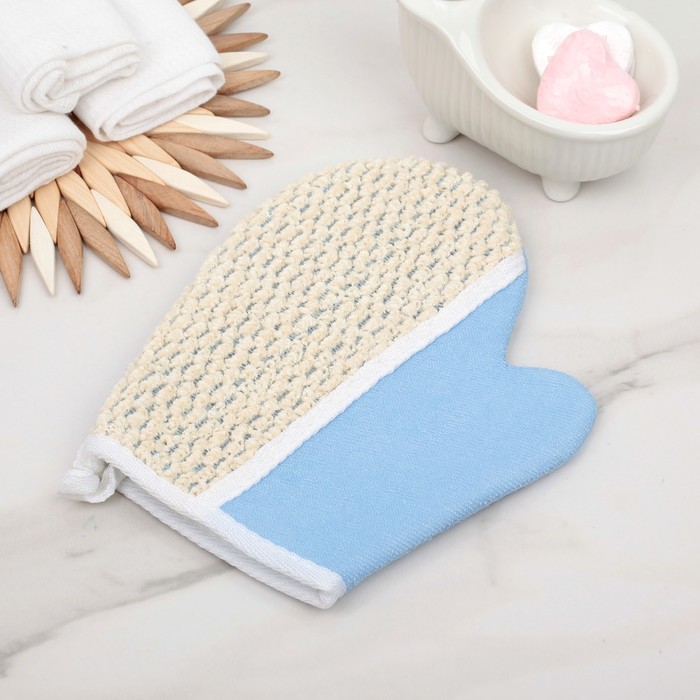 Мочалка-варежка массажная 21х18 см "Эко"