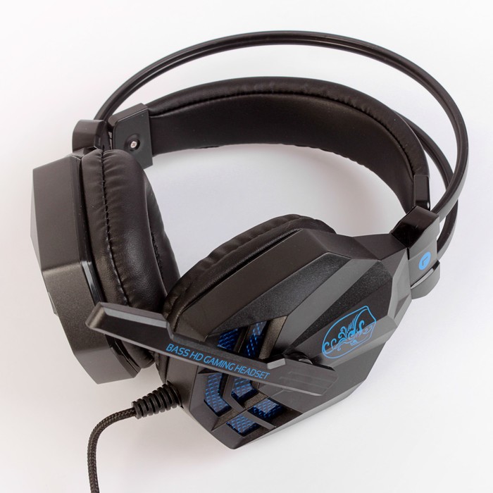 Игровая гарнитура, регулятор громкости, провод 2 м черная Микс